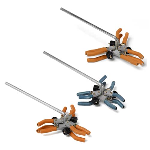 DrySyn MULTI 3 position clamps for safe clamping of round bottom flasks in parallel