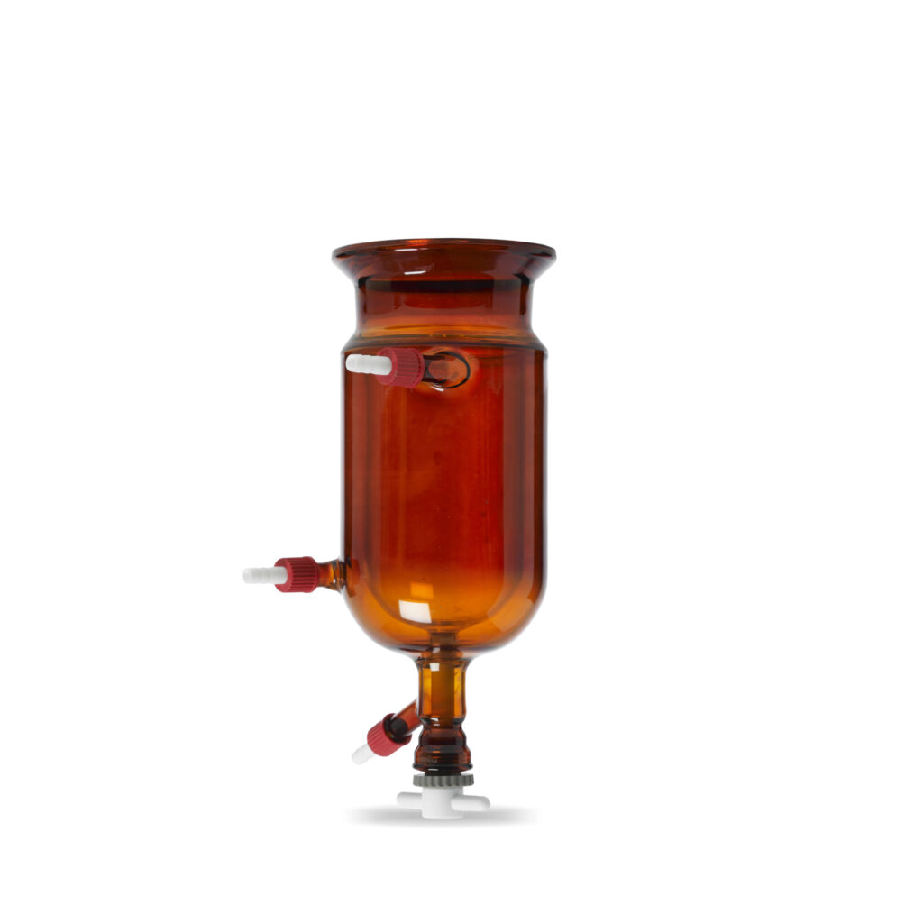 amber coated jacketed reaction vessel for UV sensitive reactions