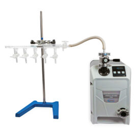 Bespoke Schlenk Lines from Asynt - worldwide laboratory experts. Shown with Vacuubrand VacuuPure