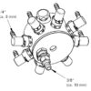 Huber Octagon 8 port manifold drawing