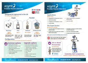 Link to an overview document of the Asynt pressure reactors range from our black nitrogen blog