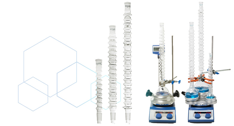 CondenSyn waterless air condensers to replace Leibig condensers for synthetic chemistry refluxing