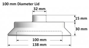 100mm PTFE reactor lids