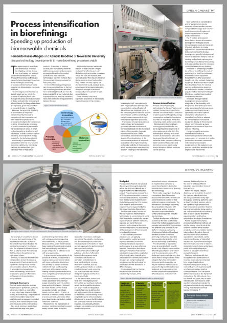 Process Intensification in Biorefining - article from Speciality Chemicals Magazine snapshot