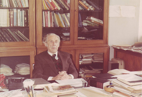 Prof. Dan Eley in his office at the University of Nottingham in 1980