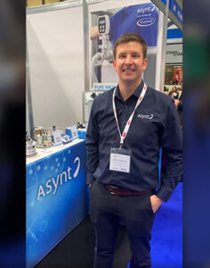 Antony Wozniak pictured at the Asynt booth at CHEMUK 2022 exhibition