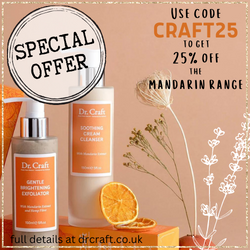 Dr Craft special offer for the sustainable mandarin range of beauty products