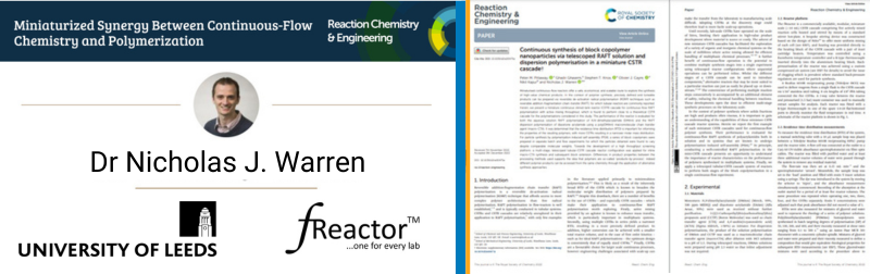 Miniaturised synergy between continuous-flow chemistry and polymerization. Dr Nicholas J Warren, 2023 winner of Reaction Chemistry & Engineering category for early-career paper