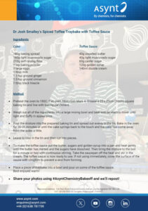 Asynt with Dr Josh Smalley - recipe download for the Asynt Chemistry Bake Off