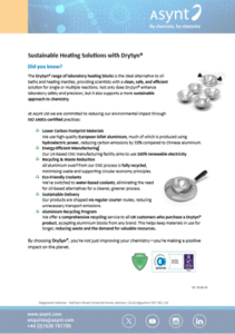 Sustainable heating solutions for the laboratory with DrySyn from Asynt