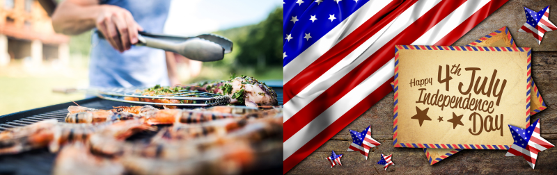 Image shows a BBQ grill where the Maillard Reaction is used to brown your food - celebrating independence day 4th July with Asynt inc.