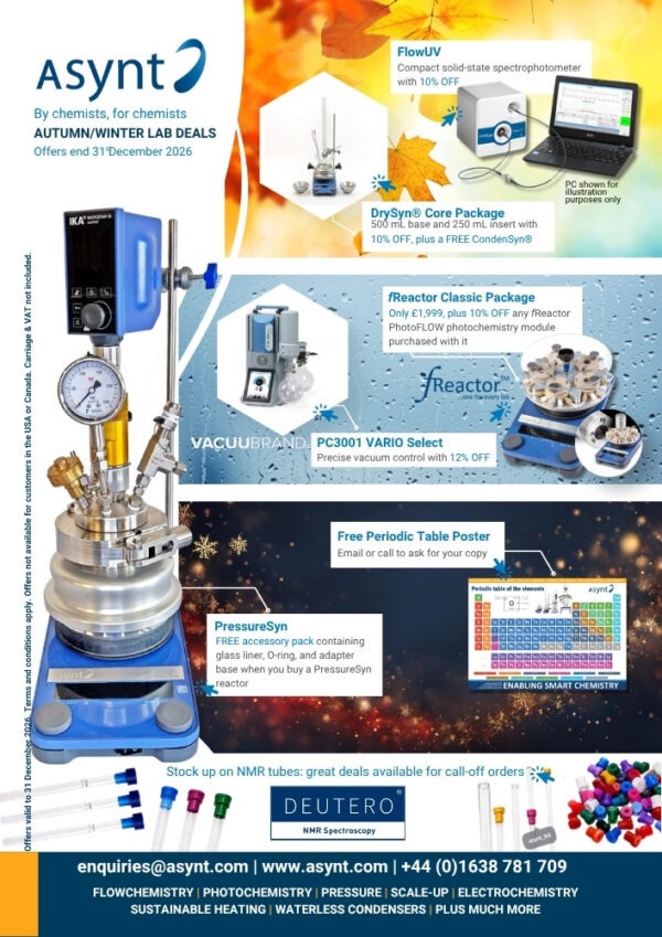 Asynt special offers on lab equipment valid to 31st December 2026. Offers not open to USA or Canada, and terms and conditions apply.