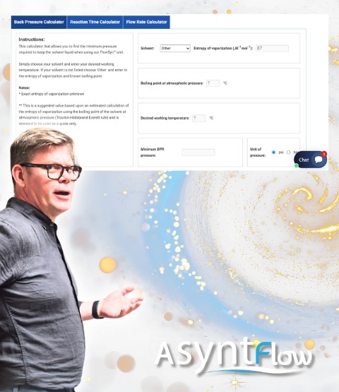Asynt flow chemistry calculators - free open-access Back Pressure, Reaction Time, and Flow Rate Continous flow chemistry calculators