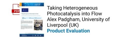 Taking Heterogeneous Photocatalysis into Flow How the fReactor and Photo Flow module support heterogeneous photochemistry in a compact flow setup Alex Padgham reviewing the Asynt equipment at the University of Liverpool (UK)
